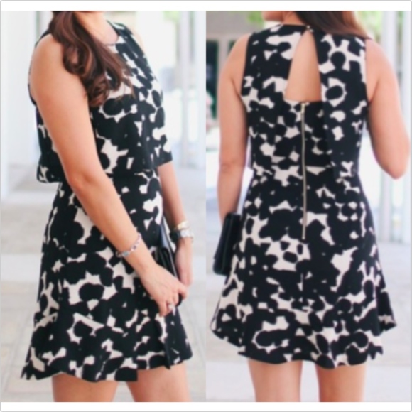 Banana Republic Dresses & Skirts - Banana Republic Black Patterned Flounce Dress 4P